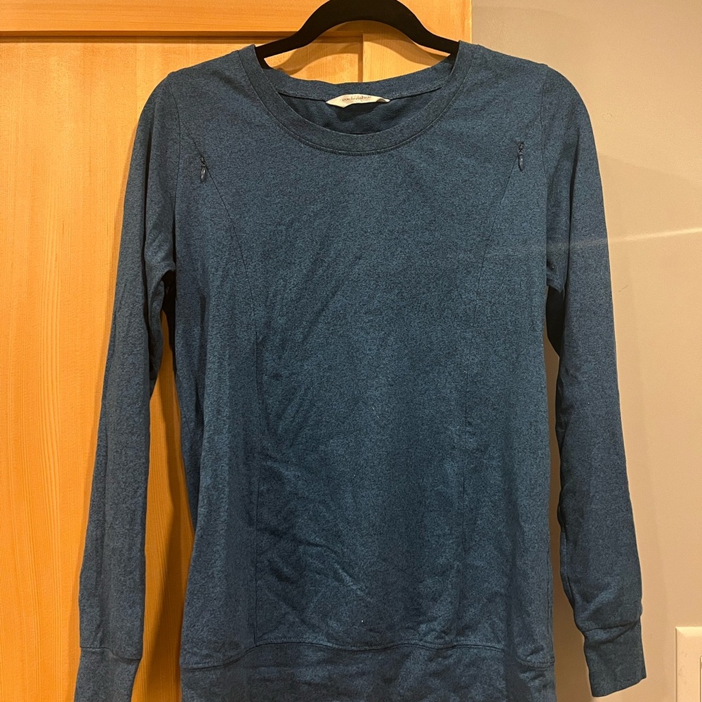 Women's Blue Long Sleeve Top